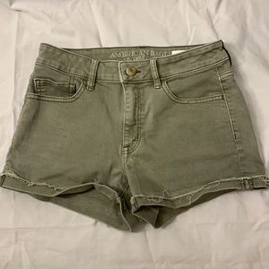 Green American eagle shorts